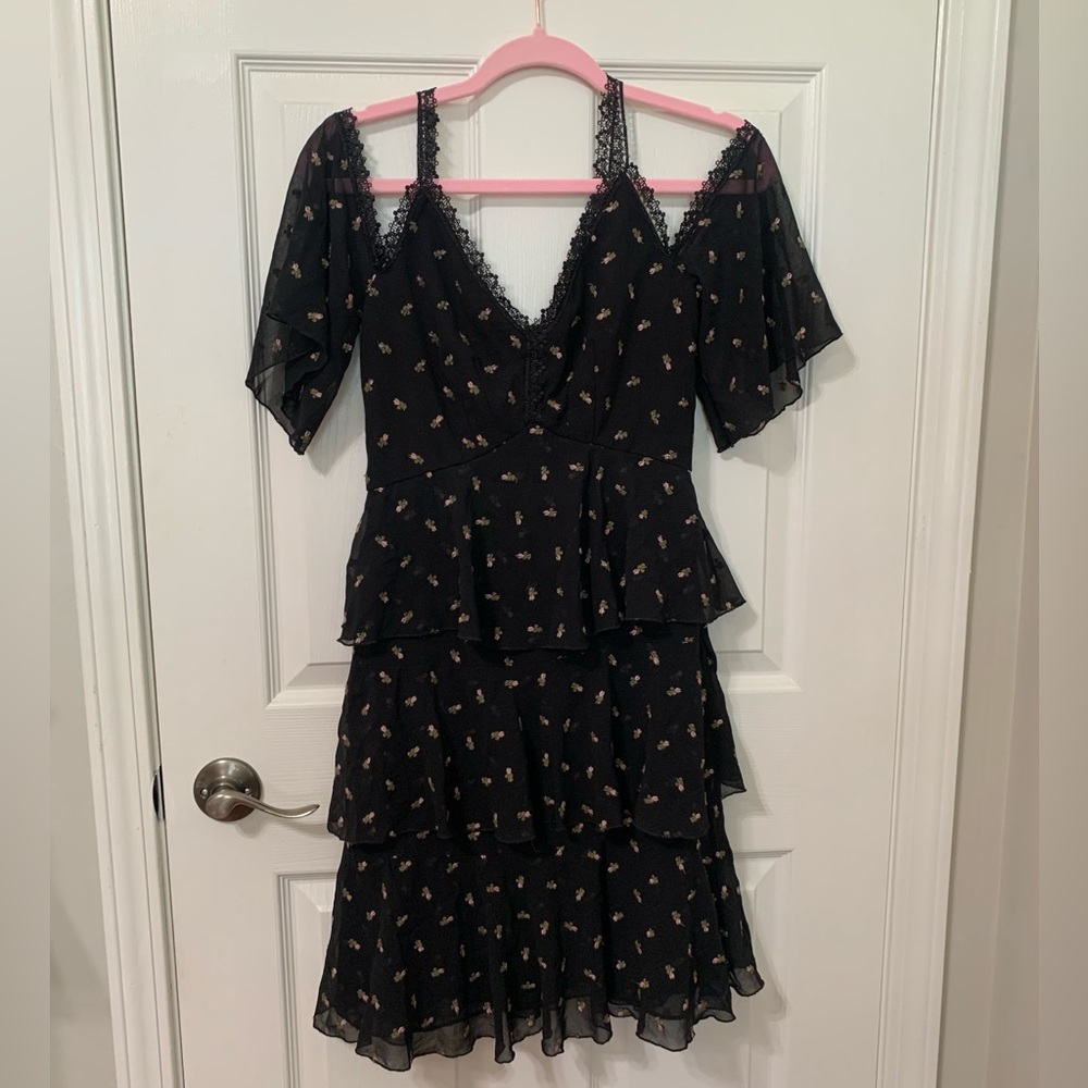 Black Floral Monique Lhuiller Dress